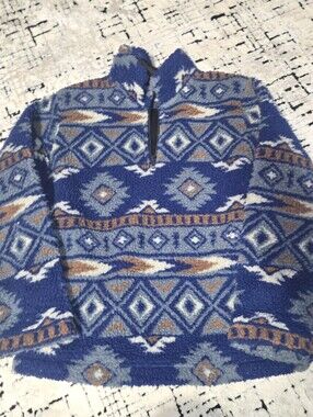 Wrangler Western Aztec Print Quarter-Zip Fleece Pullover Youth L